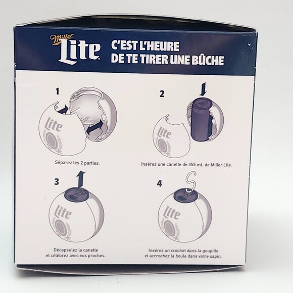 FUN MILLER LITE Beer Ornament BEERNAMENT BNIP Bulb Ornament Beer Can Pilsner - Picture 6 of 10